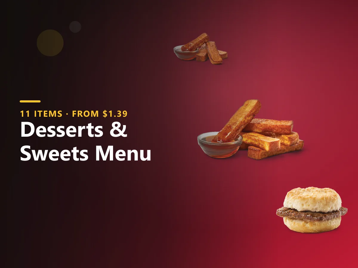 Wendy's desserts, cookies & sweet treats menu