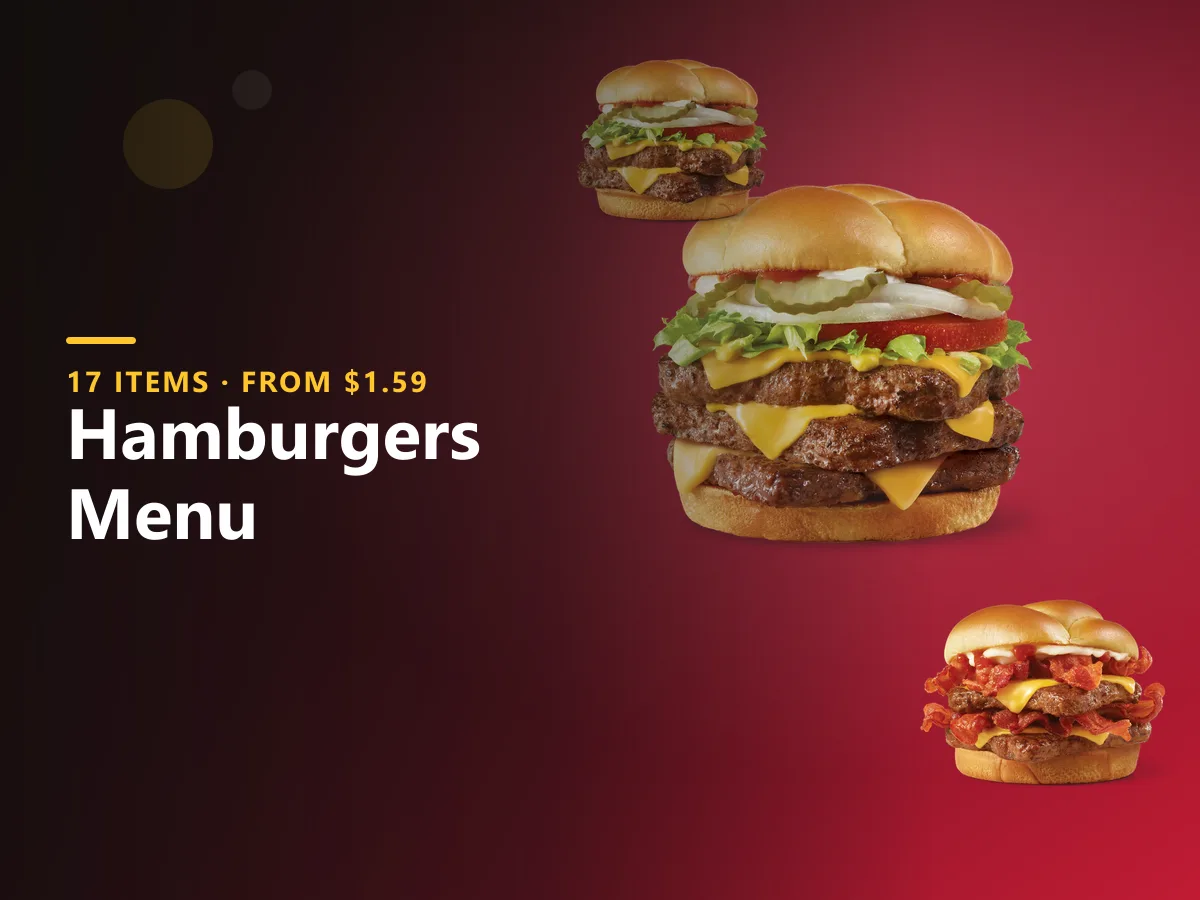 Wendy's hamburgers menu