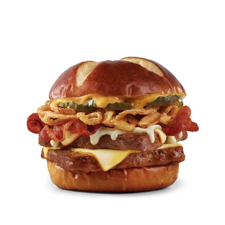 Wendy's Pretzel Bacon Pub Double Cheeseburger